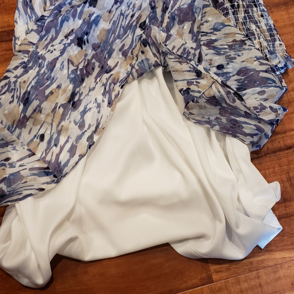 White House Black Market NWT size 2 Petite watercolor print dress - Picture 7 of 8